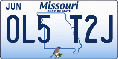 MO license plate OL5T2J