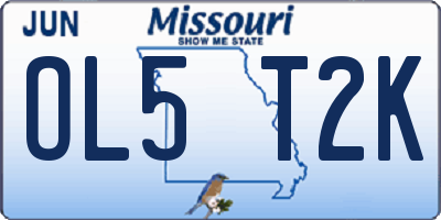 MO license plate OL5T2K
