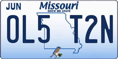 MO license plate OL5T2N