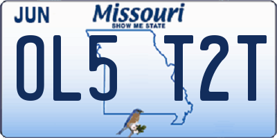 MO license plate OL5T2T