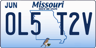 MO license plate OL5T2V