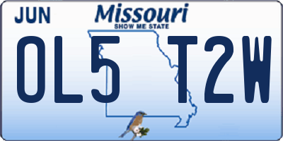 MO license plate OL5T2W