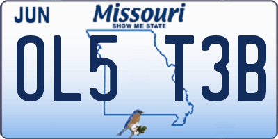 MO license plate OL5T3B