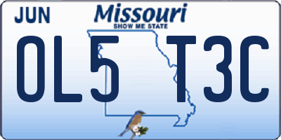 MO license plate OL5T3C