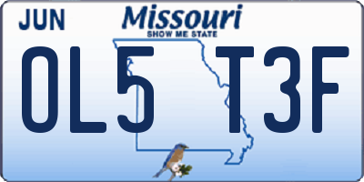 MO license plate OL5T3F