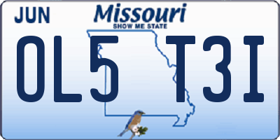 MO license plate OL5T3I