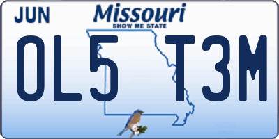 MO license plate OL5T3M