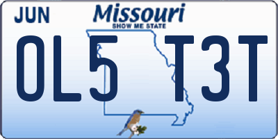 MO license plate OL5T3T