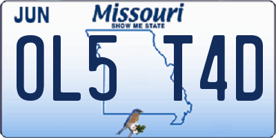 MO license plate OL5T4D