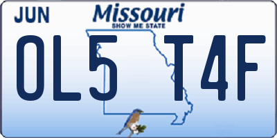MO license plate OL5T4F