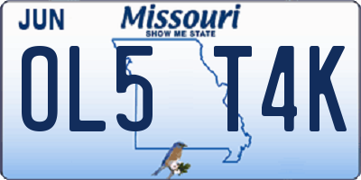 MO license plate OL5T4K