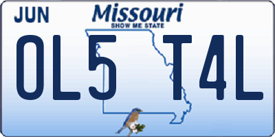 MO license plate OL5T4L