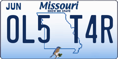 MO license plate OL5T4R