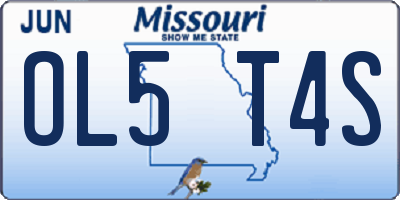 MO license plate OL5T4S