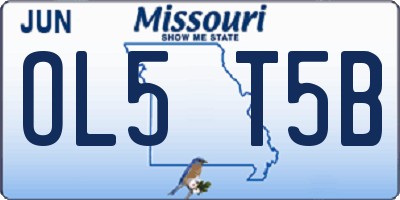 MO license plate OL5T5B
