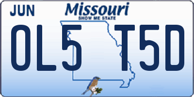 MO license plate OL5T5D