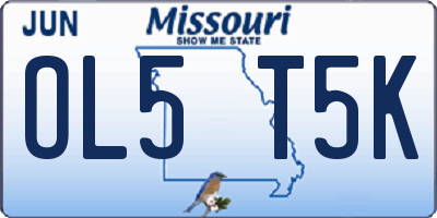 MO license plate OL5T5K