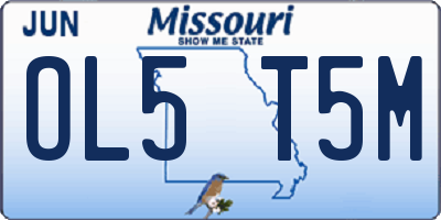 MO license plate OL5T5M
