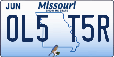 MO license plate OL5T5R