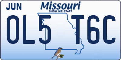 MO license plate OL5T6C