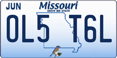 MO license plate OL5T6L