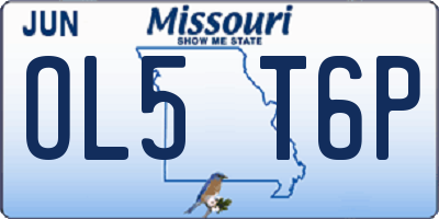 MO license plate OL5T6P
