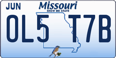 MO license plate OL5T7B