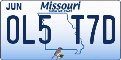 MO license plate OL5T7D