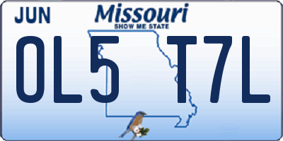 MO license plate OL5T7L