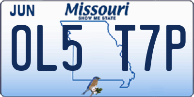 MO license plate OL5T7P