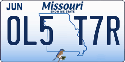 MO license plate OL5T7R