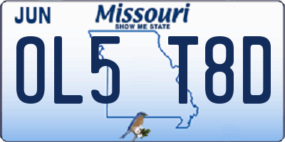 MO license plate OL5T8D