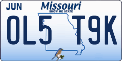 MO license plate OL5T9K