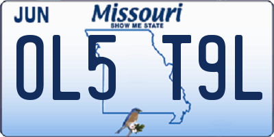 MO license plate OL5T9L