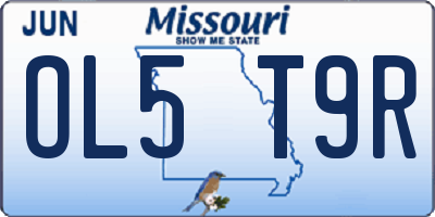 MO license plate OL5T9R