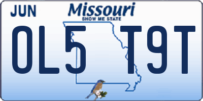 MO license plate OL5T9T