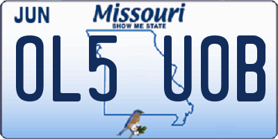 MO license plate OL5U0B