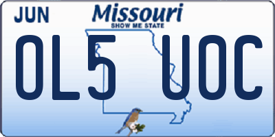 MO license plate OL5U0C