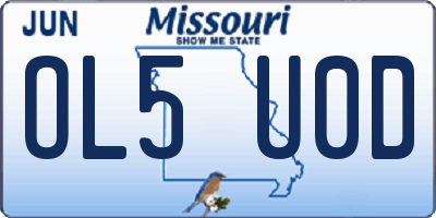 MO license plate OL5U0D
