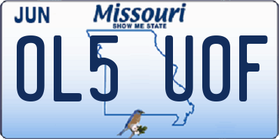 MO license plate OL5U0F