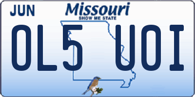 MO license plate OL5U0I
