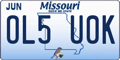 MO license plate OL5U0K