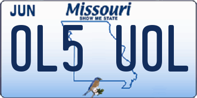 MO license plate OL5U0L