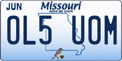 MO license plate OL5U0M