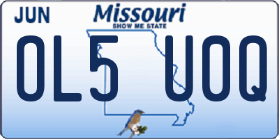MO license plate OL5U0Q