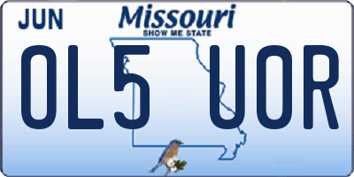 MO license plate OL5U0R