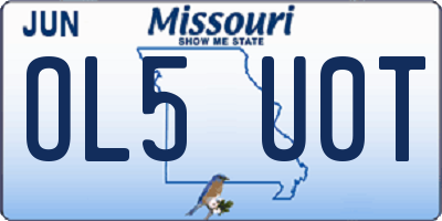 MO license plate OL5U0T