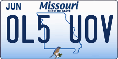 MO license plate OL5U0V