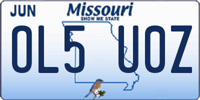 MO license plate OL5U0Z