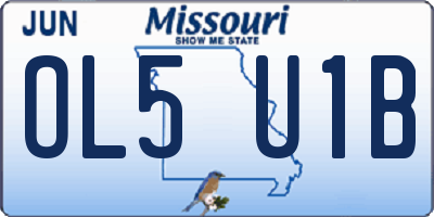MO license plate OL5U1B